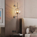 Dimmable Honeycomb Glass & Brass Wall Sconce