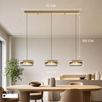 Dimmable Integrated LED Glass Drum Pendant Light (Remote Control)
