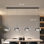 Dimmable Integrated LED Glass Drum Pendant Light (Remote Control)