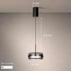 Dimmable Integrated LED Glass Drum Pendant Light (Remote Control)