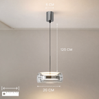 Dimmable Integrated LED Glass Drum Pendant Light (Remote Control)