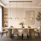 Dimmable Integrated LED Glass Drum Pendant Light (Remote Control)