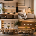 Dimmable Integrated LED Glass Drum Pendant Light (Remote Control)