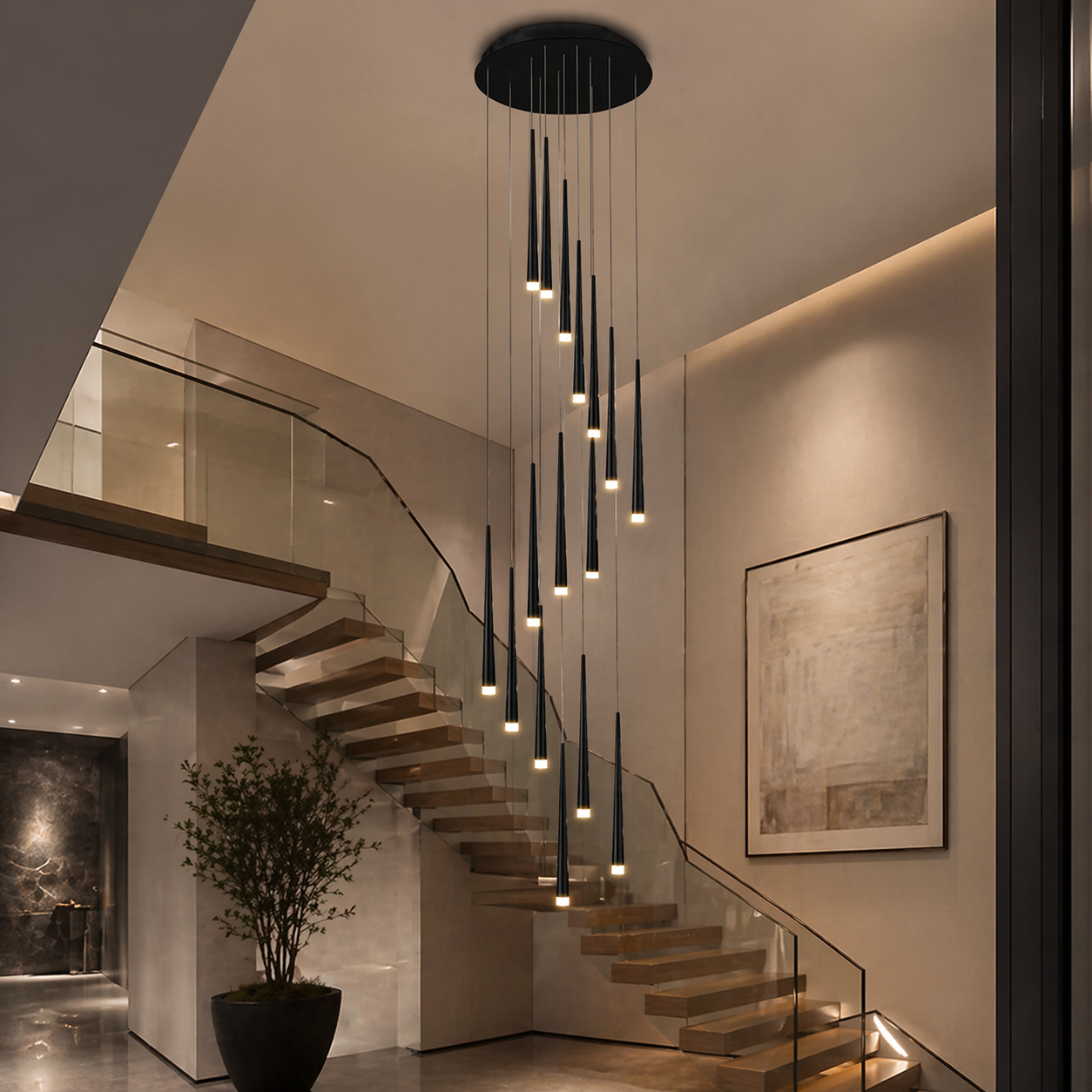 Dimmable LED Adjustable Nordic Chandelier (Remote & App Control)
