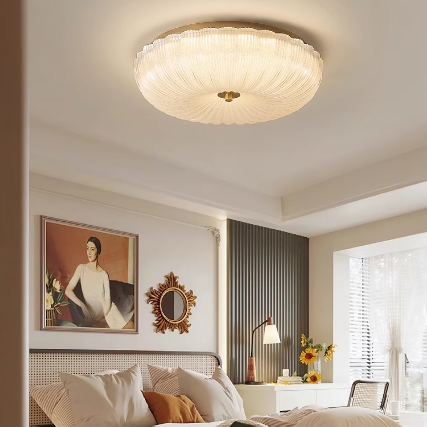 Dimmable LED Frosted Glass Flush Mount Ceiling Light