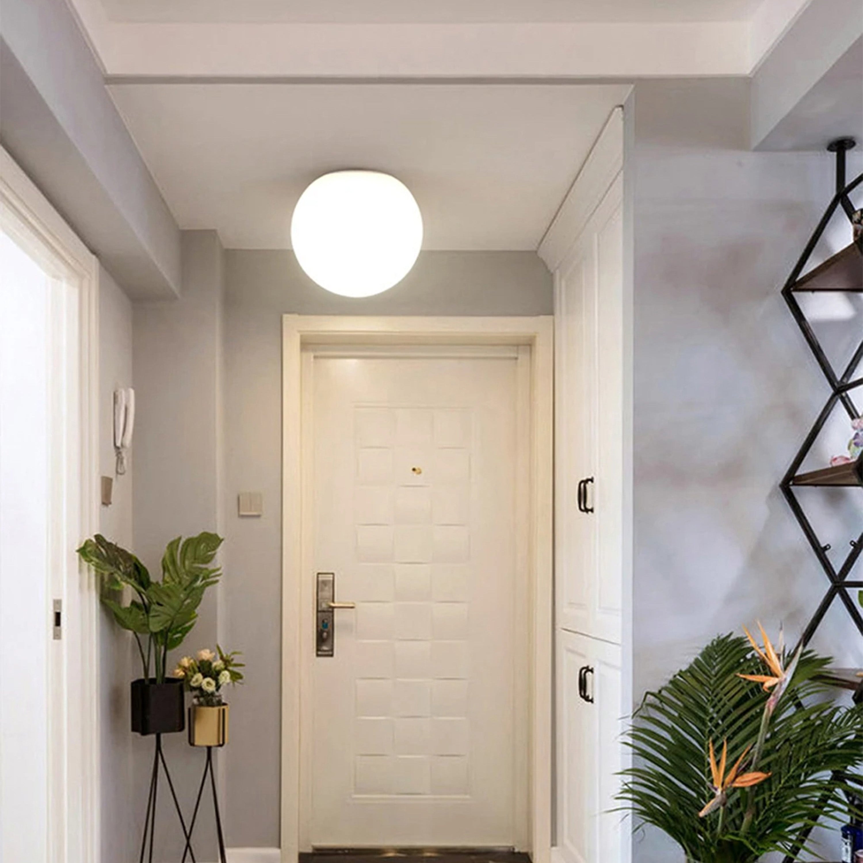 Dimmable LED Opal Glass Flush Mount Ceiling Light