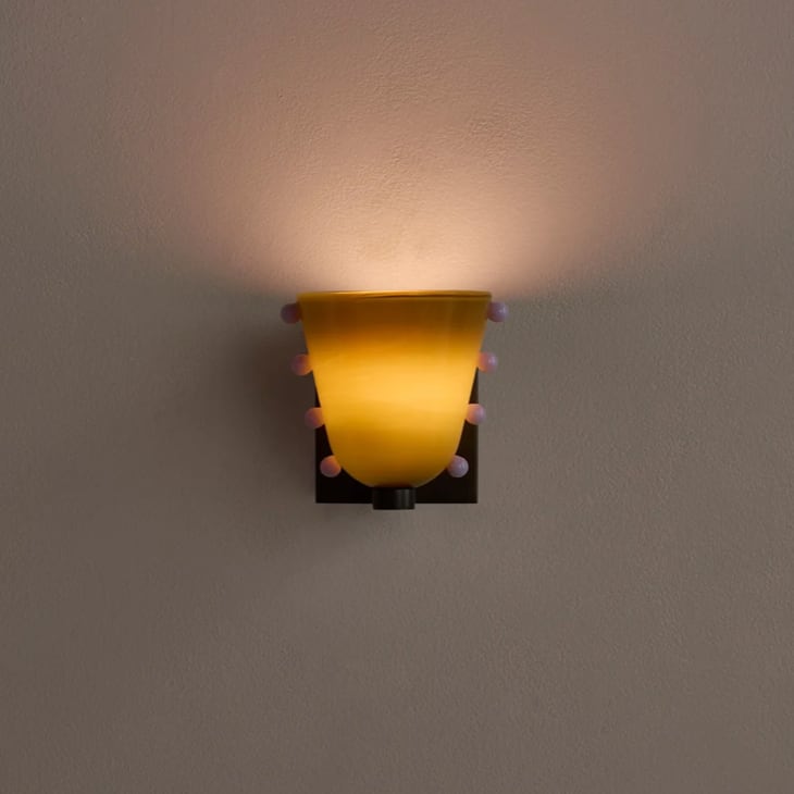 Dimmable LED Opaline Glass & Metal Backplate Wall Sconce
