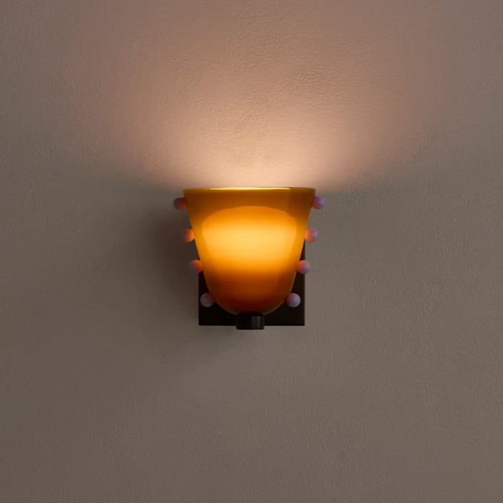 Dimmable LED Opaline Glass & Metal Backplate Wall Sconce