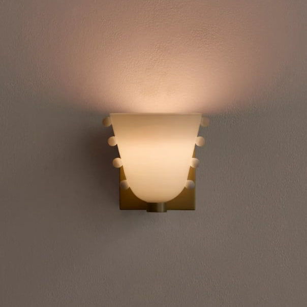 Dimmable LED Opaline Glass & Metal Backplate Wall Sconce