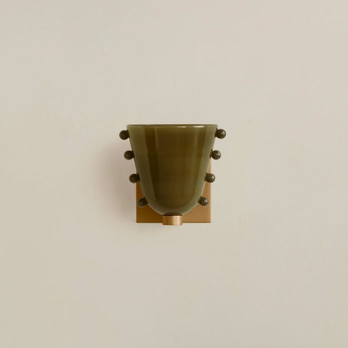 Dimmable LED Opaline Glass & Metal Backplate Wall Sconce