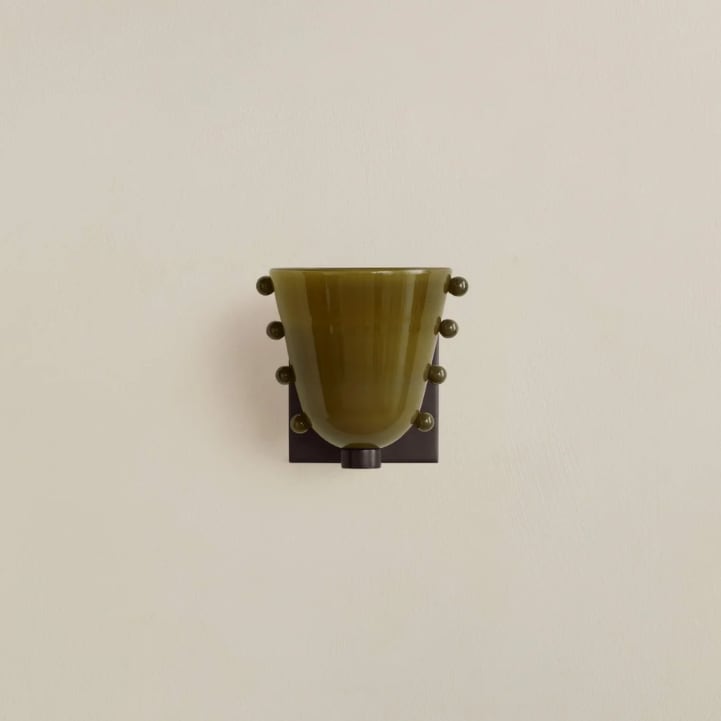Dimmable LED Opaline Glass & Metal Backplate Wall Sconce