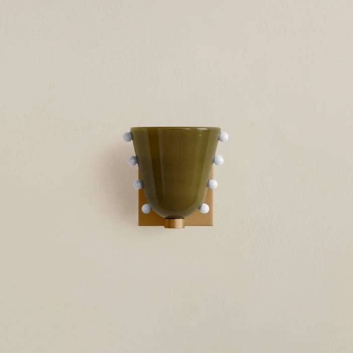 Dimmable LED Opaline Glass & Metal Backplate Wall Sconce