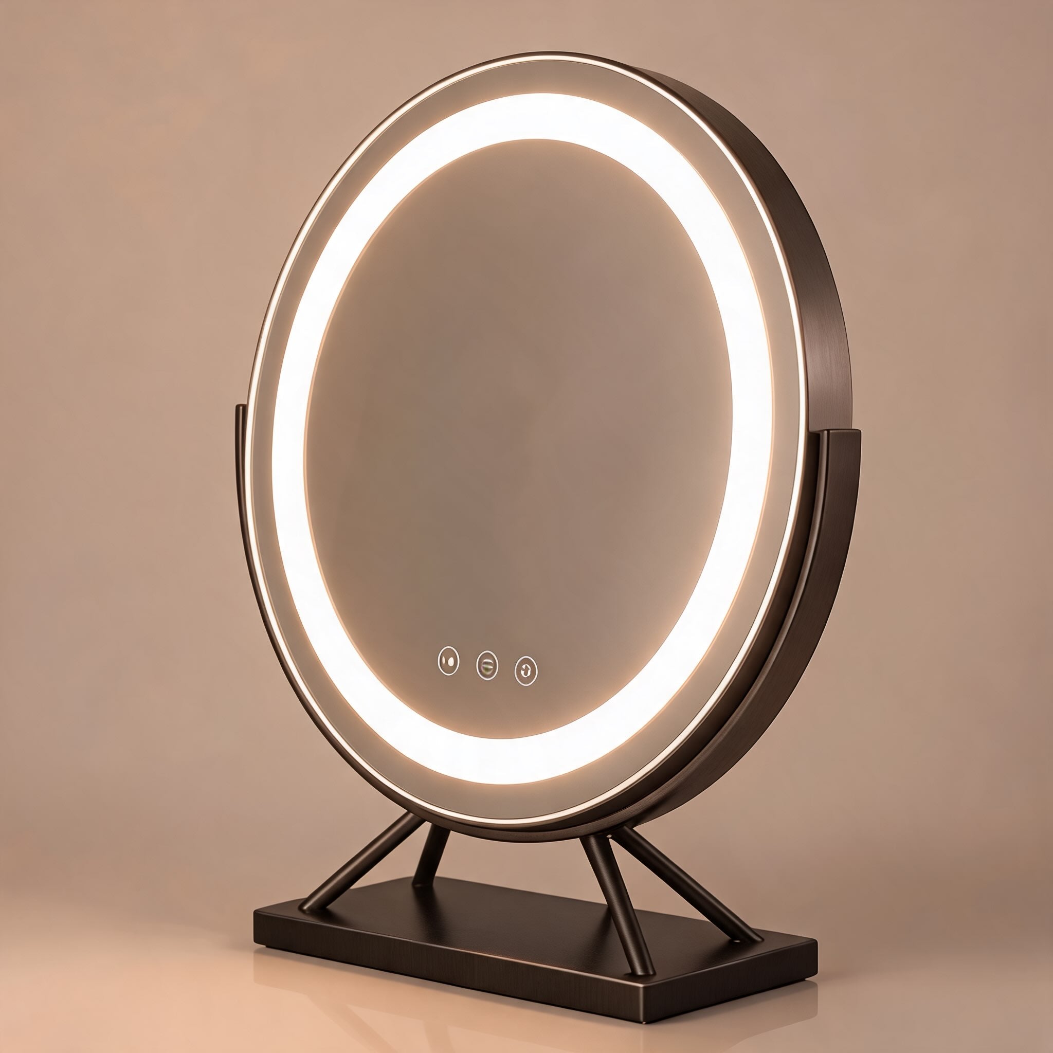 Dimmable LED Vanity Mirror (360° Rotation, 15x Magnifier)