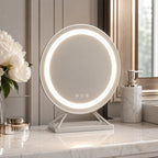 Dimmable LED Vanity Mirror (360° Rotation, 15x Magnifier)