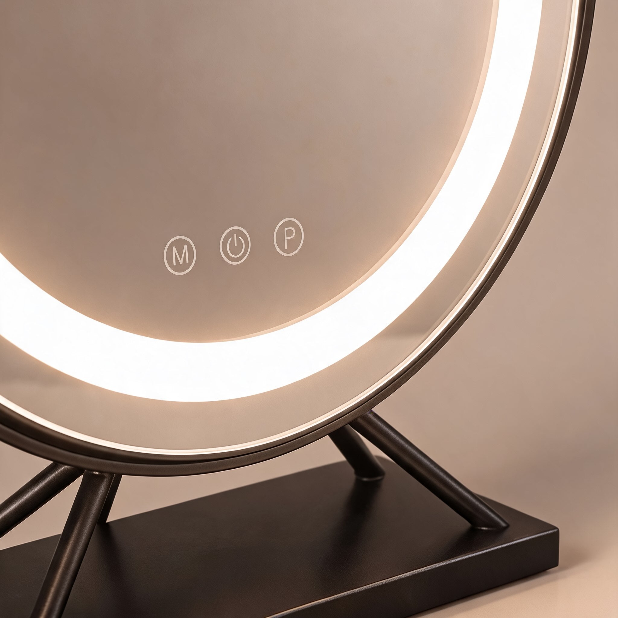 Dimmable LED Vanity Mirror (360° Rotation, 15x Magnifier)