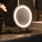 Dimmable LED Vanity Mirror (360° Rotation, 15x Magnifier)