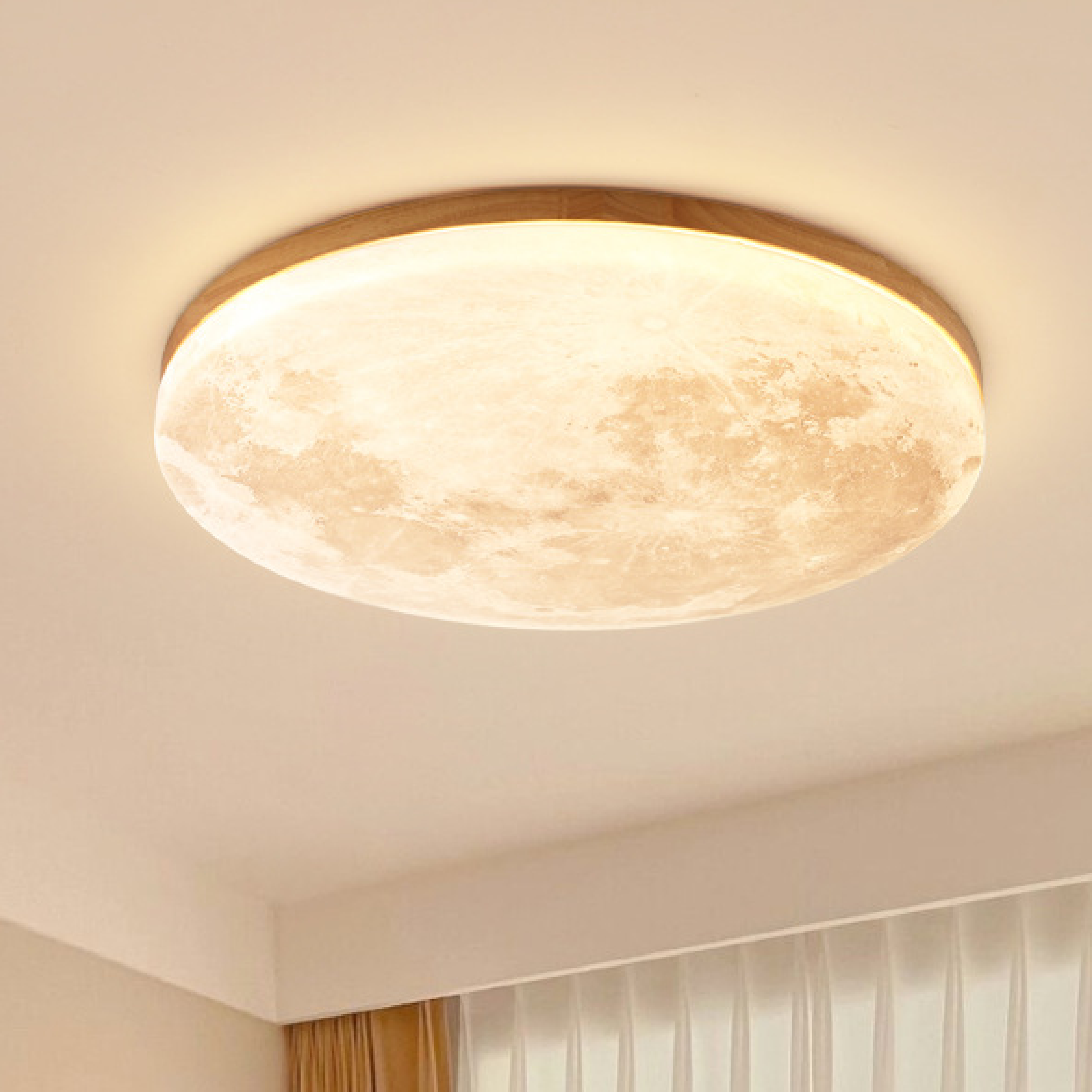 Dimmable LED Wood Finish Ceiling Light (Flush Mount)