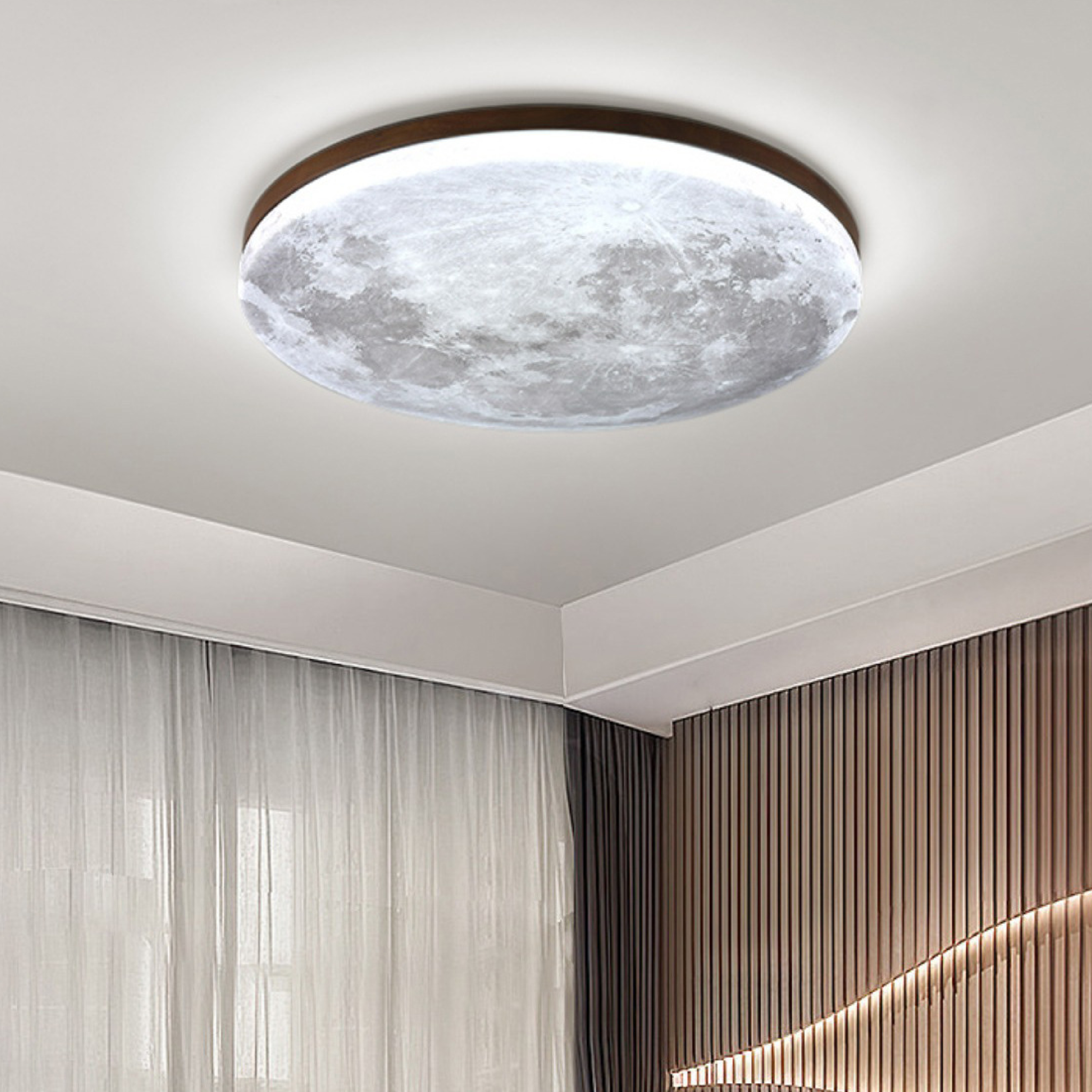 Dimmable LED Wood Finish Ceiling Light (Flush Mount)