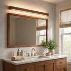 Dimmable LED Wood Flush Mount Vanity Light
