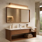 Dimmable LED Wood Flush Mount Vanity Light