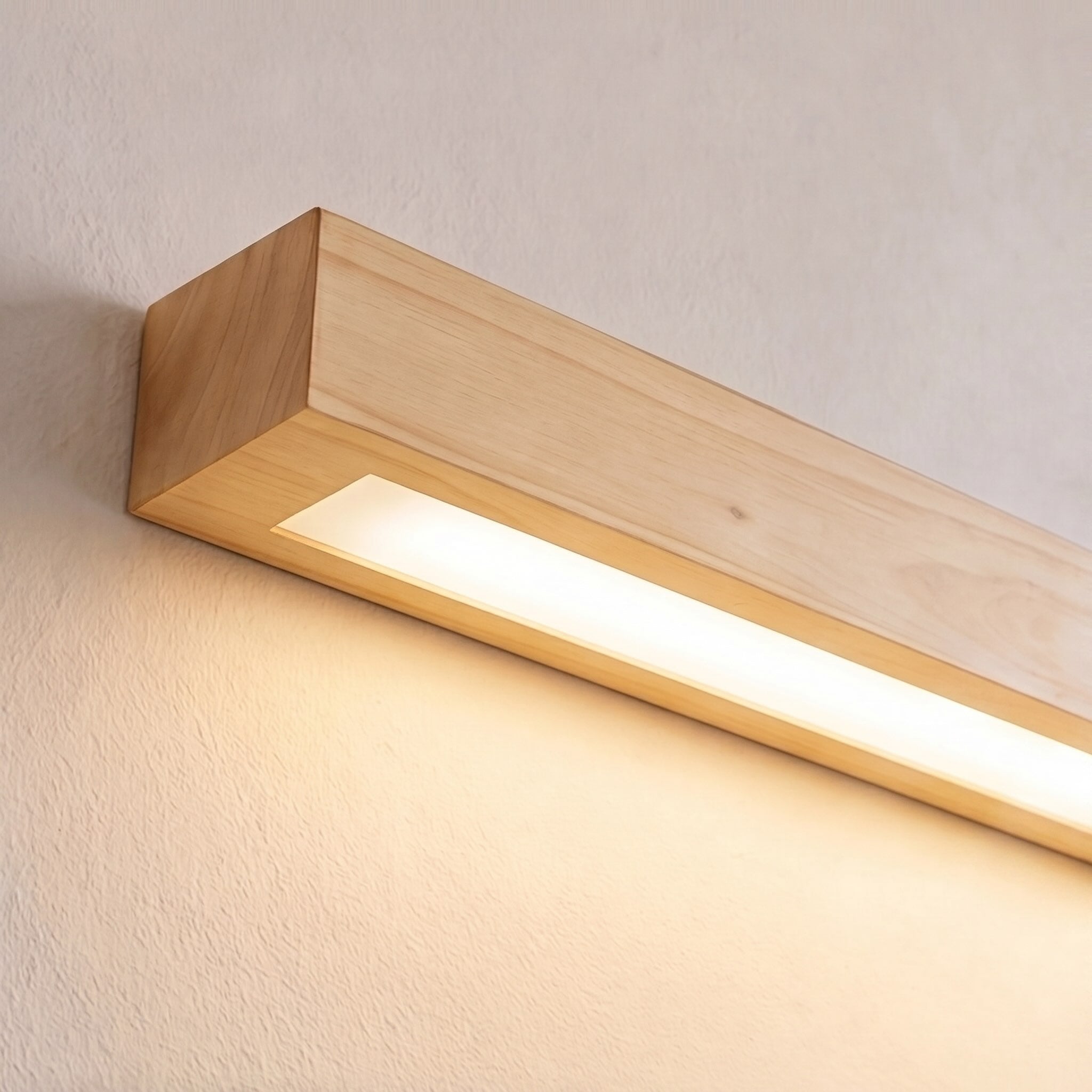 Dimmable LED Wood Flush Mount Vanity Light