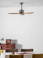 Dimmable LED Wooden Blades Ceiling Fan (Remote Included)