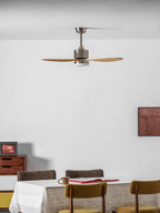 Dimmable LED Wooden Blades Ceiling Fan (Remote Included)