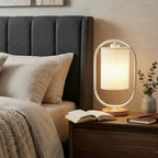 Dimmable Solid Wood & Linen Shade Table Lamp