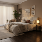 Dimmable Solid Wood & Linen Shade Table Lamp