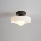 Dimmable Three-Color Bauhaus Glass Flush Mount Ceiling Light