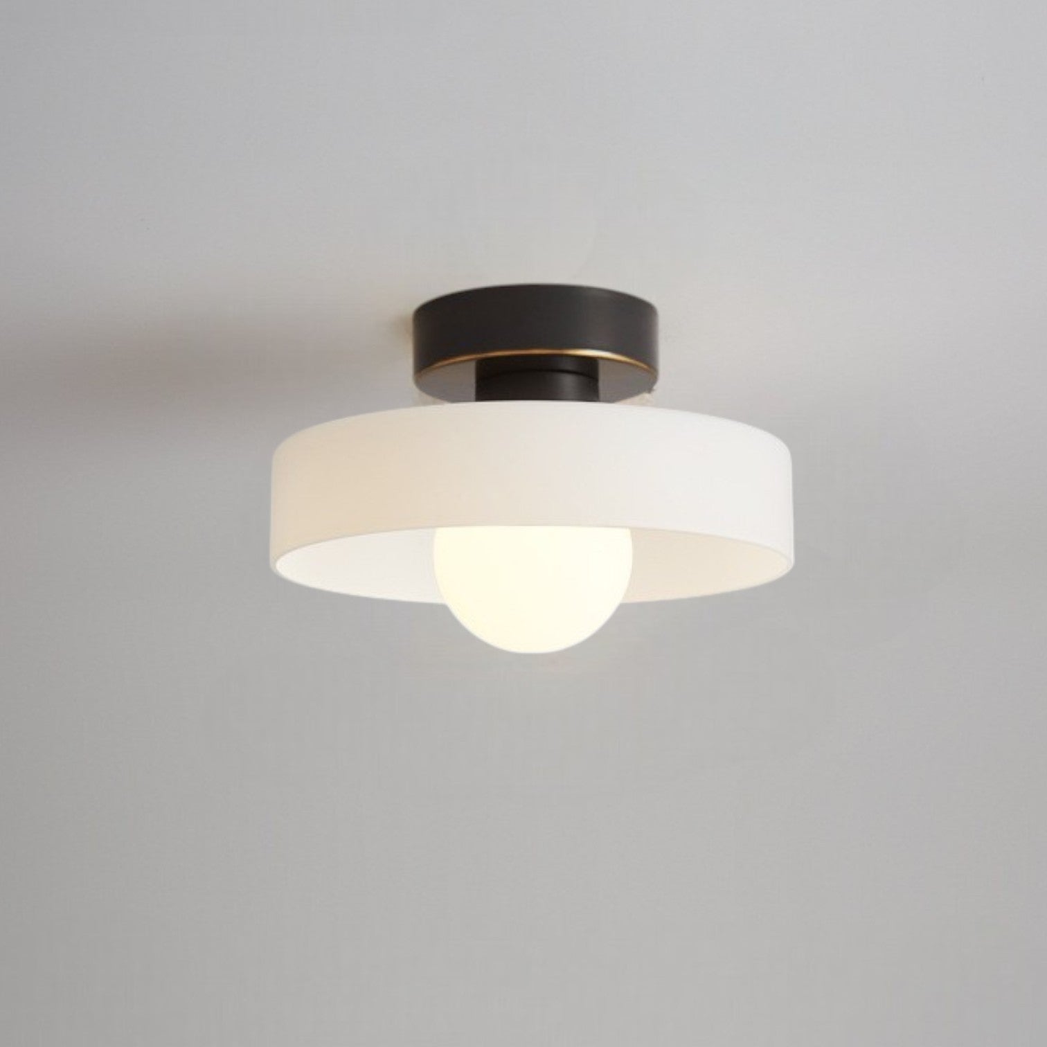 Dimmable Three-Color Bauhaus Glass Flush Mount Ceiling Light