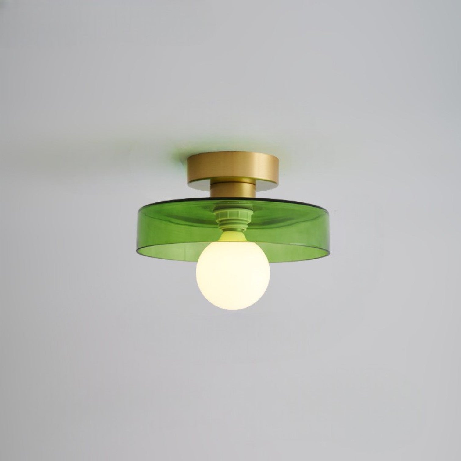 Dimmable Three-Color Bauhaus Glass Flush Mount Ceiling Light