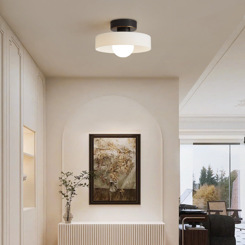 Dimmable Three-Color Bauhaus Glass Flush Mount Ceiling Light