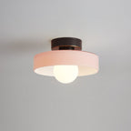 Dimmable Three-Color Bauhaus Glass Flush Mount Ceiling Light