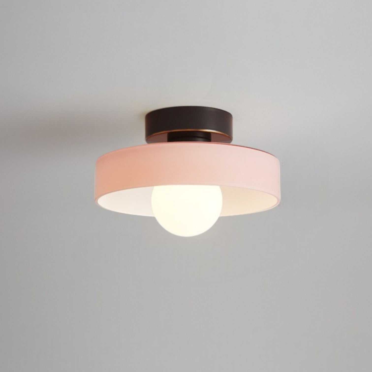 Dimmable Three-Color Bauhaus Glass Flush Mount Ceiling Light