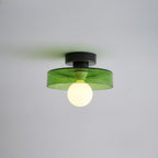 Dimmable Three-Color Bauhaus Glass Flush Mount Ceiling Light