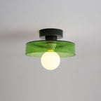 Dimmable Three-Color Bauhaus Glass Flush Mount Ceiling Light