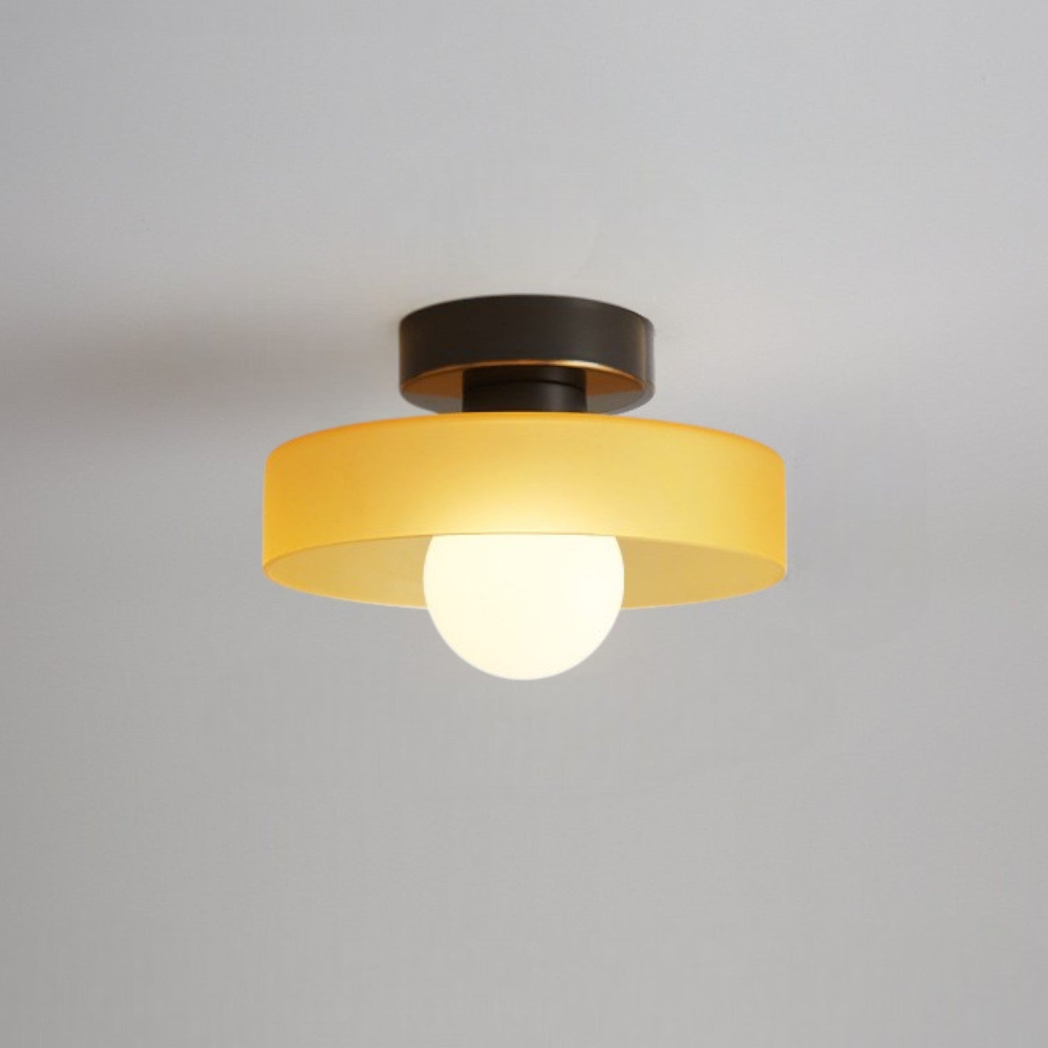 Dimmable Three-Color Bauhaus Glass Flush Mount Ceiling Light