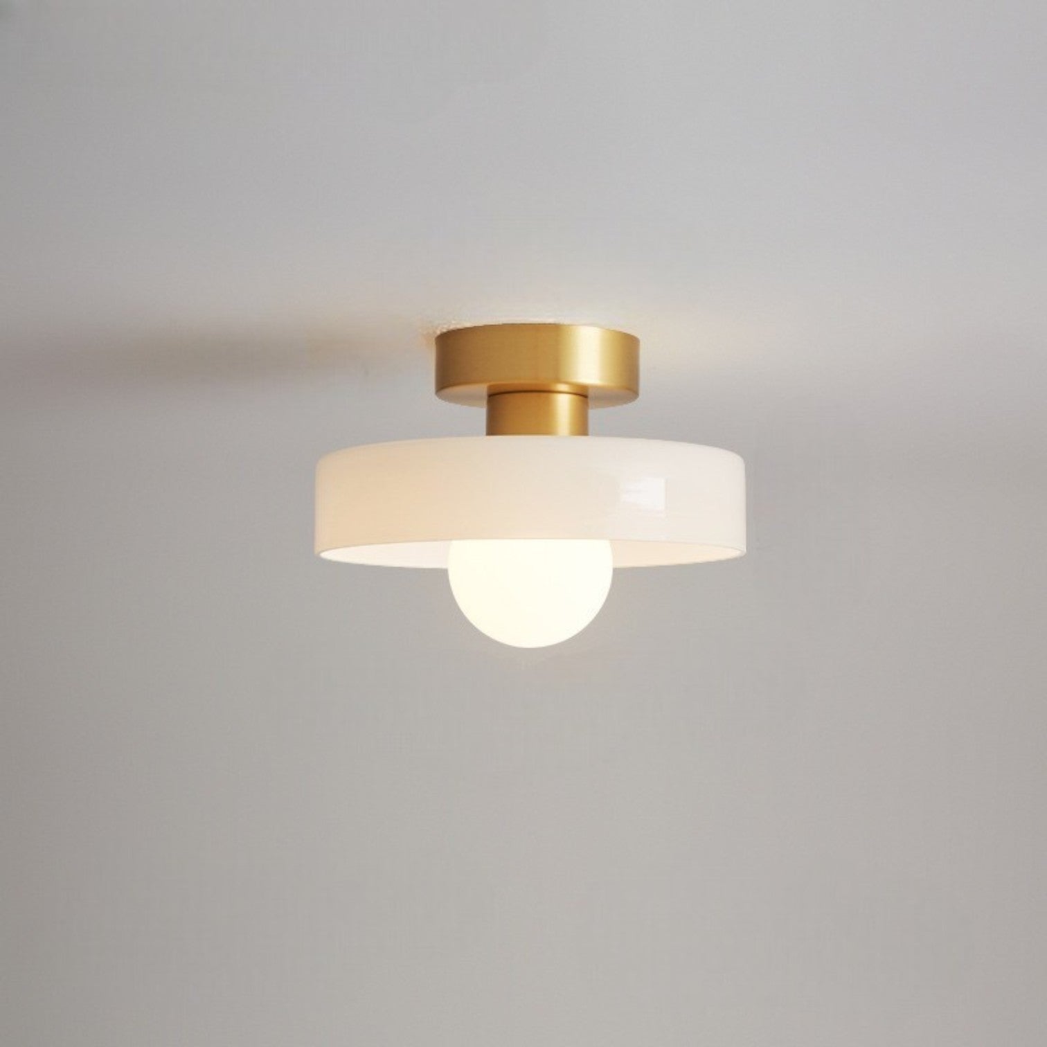 Dimmable Three-Color Bauhaus Glass Flush Mount Ceiling Light