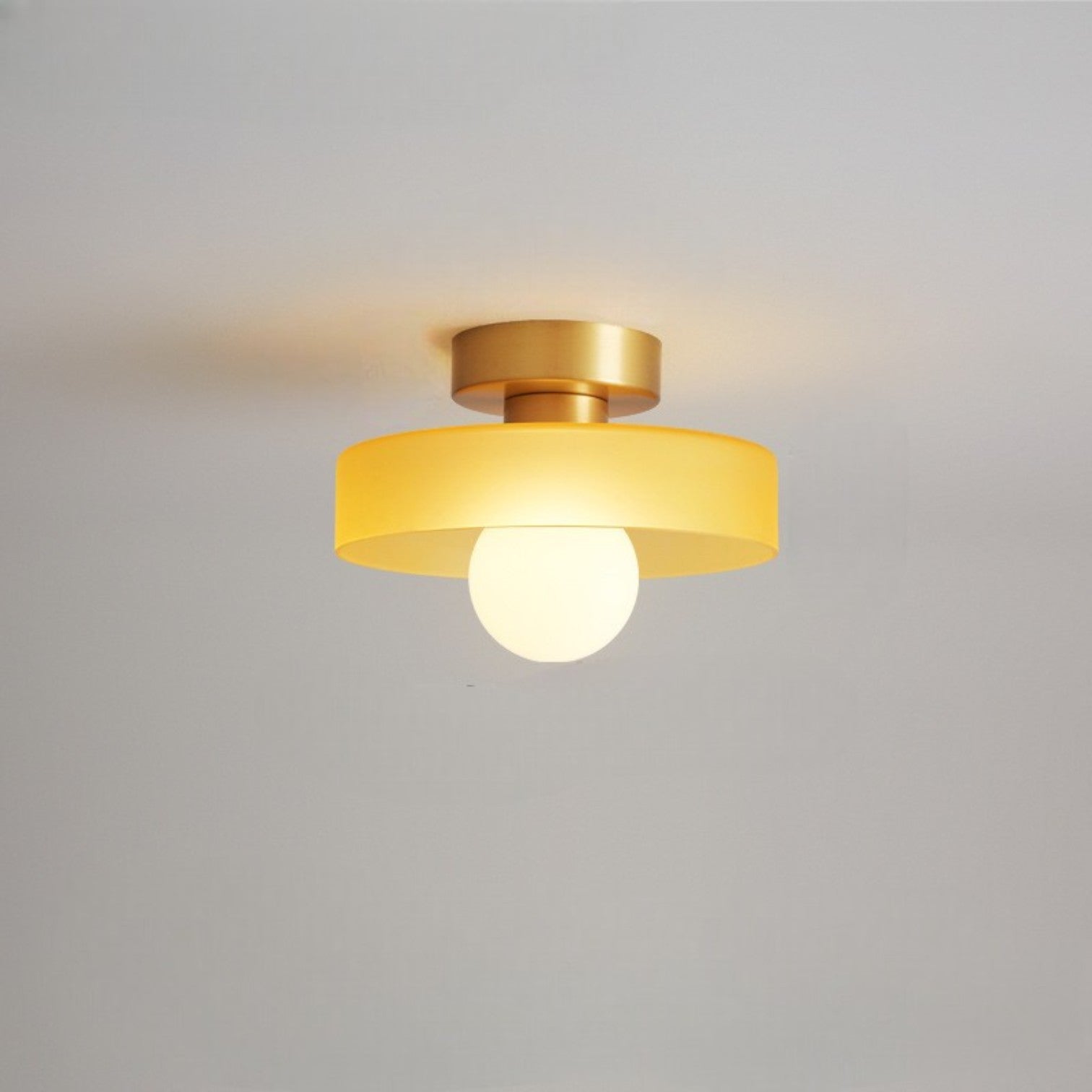 Dimmable Three-Color Bauhaus Glass Flush Mount Ceiling Light