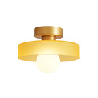 Dimmable Three-Color Bauhaus Glass Flush Mount Ceiling Light