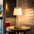 Dimmable USB-C Rechargeable Pleated Shade Table Lamp