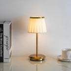 Dimmable USB-C Rechargeable Pleated Shade Table Lamp