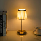 Dimmable USB-C Rechargeable Pleated Shade Table Lamp