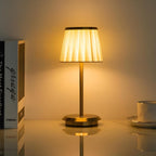 Dimmable USB-C Rechargeable Pleated Shade Table Lamp