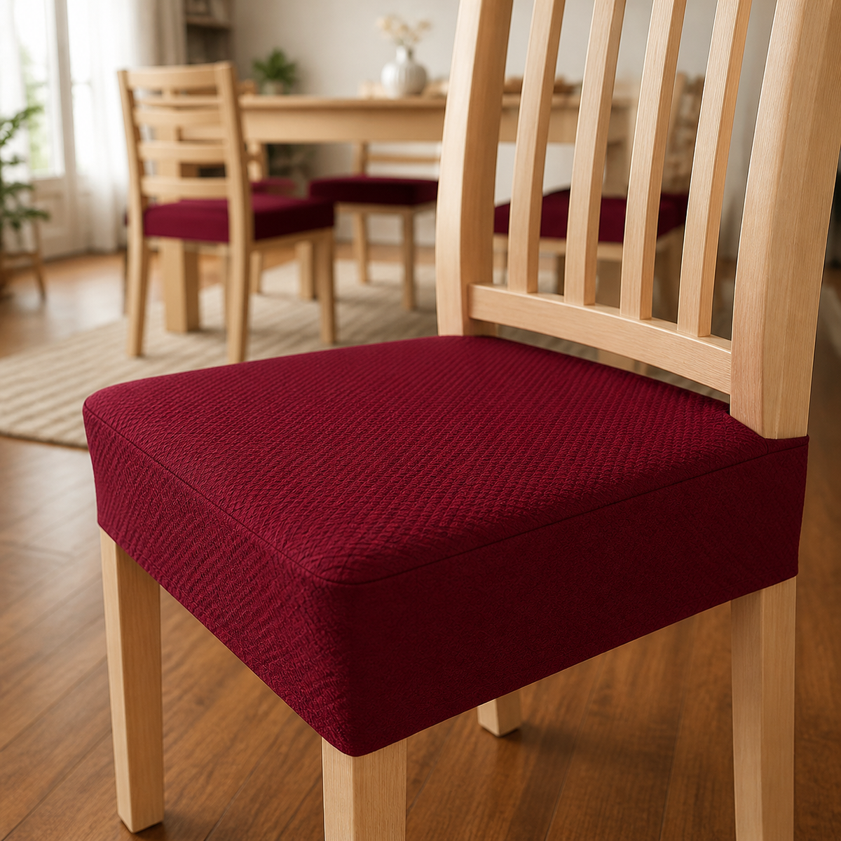 Dining Chair Cover Waterproof Diamond Jacquard 4-Way Stretch