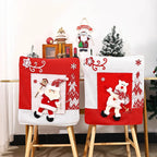 Dining Chair Covers Santa Claus Motif Stretch Fabric Washable
