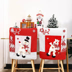 Dining Chair Covers Santa Claus Motif Stretch Fabric Washable