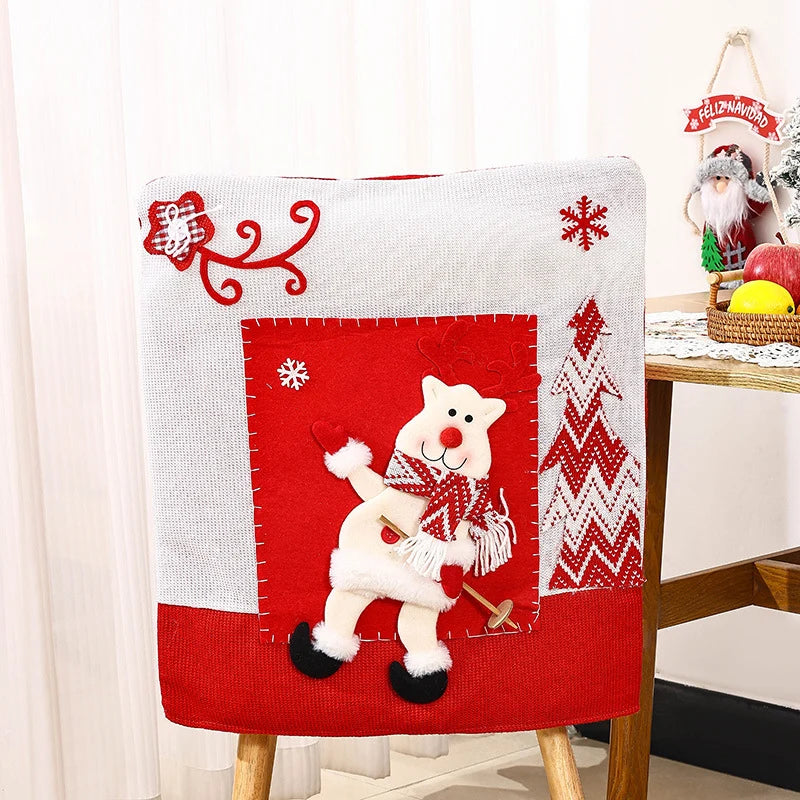 Dining Chair Covers Santa Claus Motif Stretch Fabric Washable
