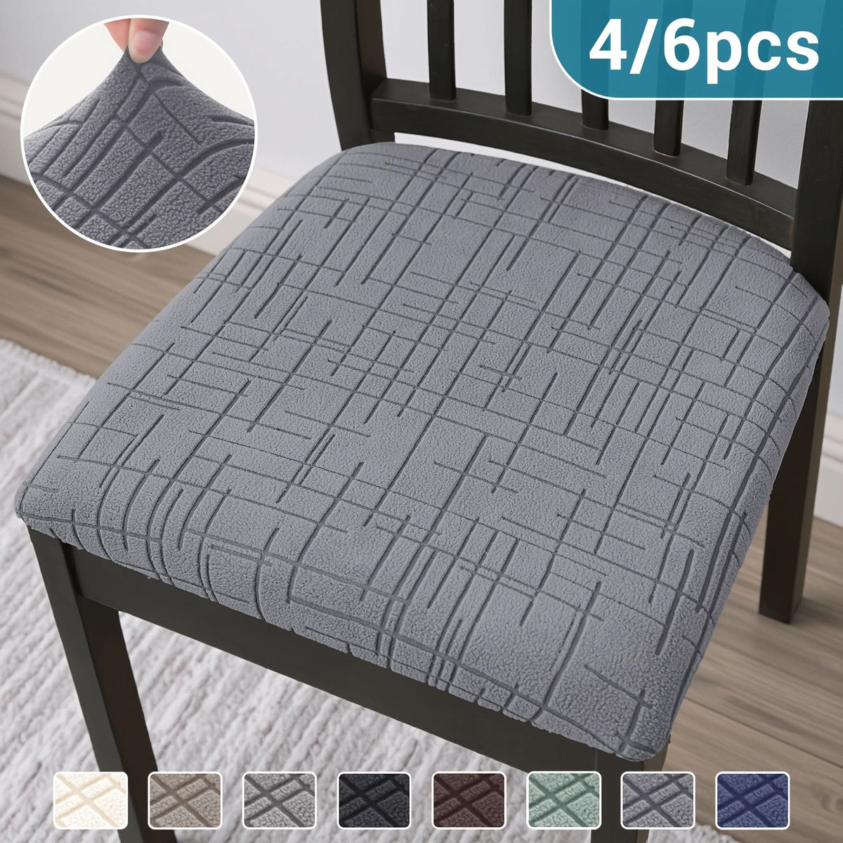 Dining Chair Covers Stretch Fit Textured Cross Pattern